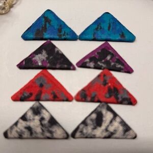 4 pair Modernist Sculptural Sterling silver 80's Shellie Bender earrings